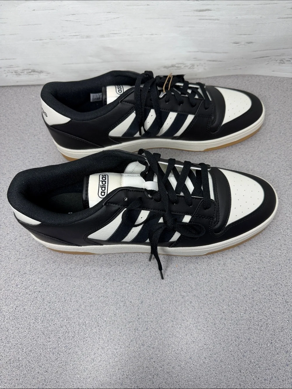 adidas Men's Black, White & Gum Low-Top Sneakers